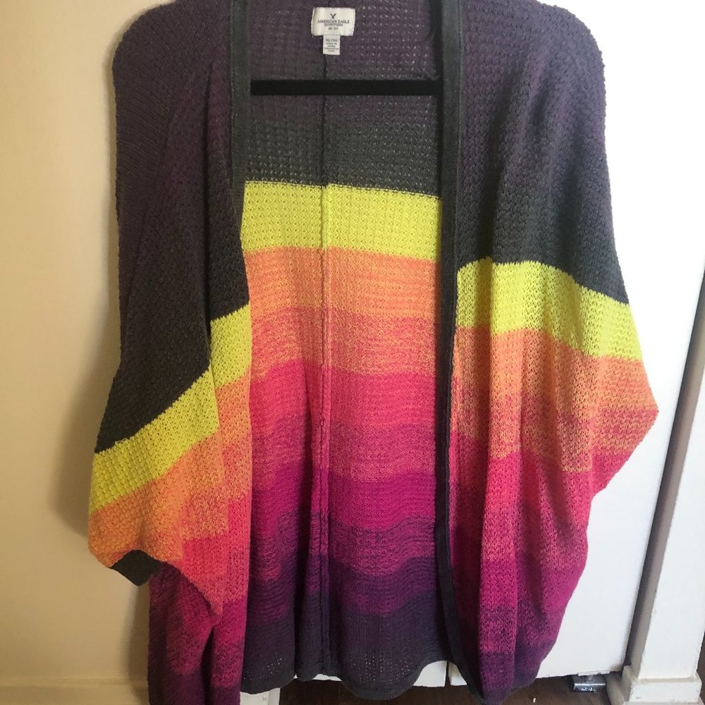 Multicolored Oversized Cardigan